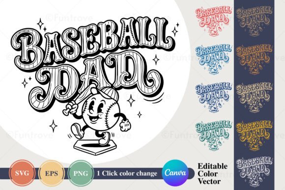 Baseball Mom Retro SVG PNG EPS Design