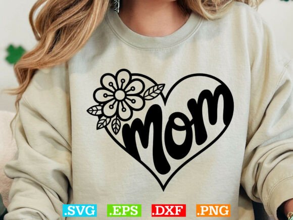 Floral Mom Heart SVG for Mother’s Day