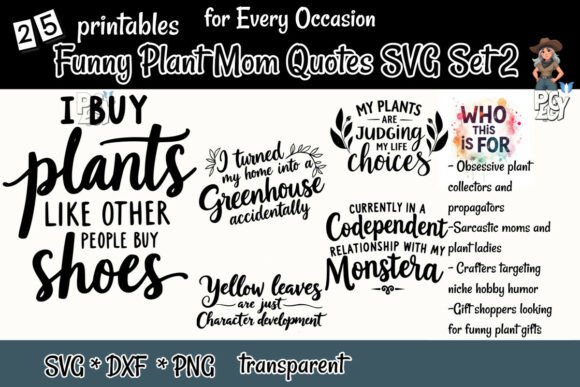 Funny Plant Mom Quotes SVG Set 2