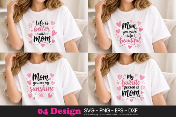 Heart Mom Typography SVG PNG Sublimation