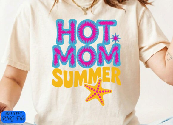 Hot Mom Summer SVG, Summer Mama Blue PNG