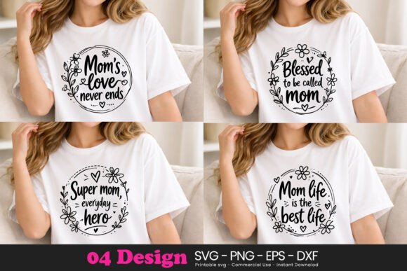 Inspirational Mom Quotes SVG PNG for Embroidery Projects